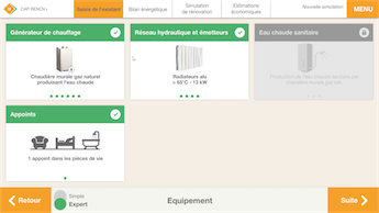 screen cap-renov configuration du systeme de chauffage